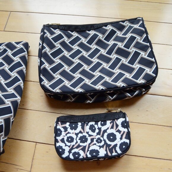 DVF for Target Vintage Weave Neutral Tote Bag Purse + Pouch 3 Pieces Set - Picture 5 of 15